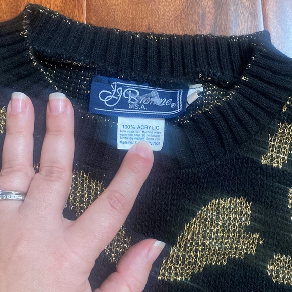 JJ Browne USA Gold Leopard Print Sweater - Picture 3 of 5